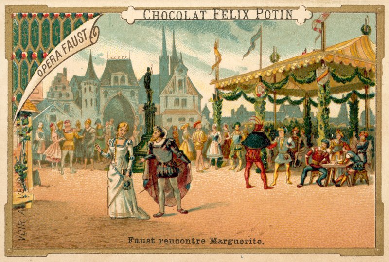 Jelenet a Faustból, Charles Gounod operájából alkotó: French School