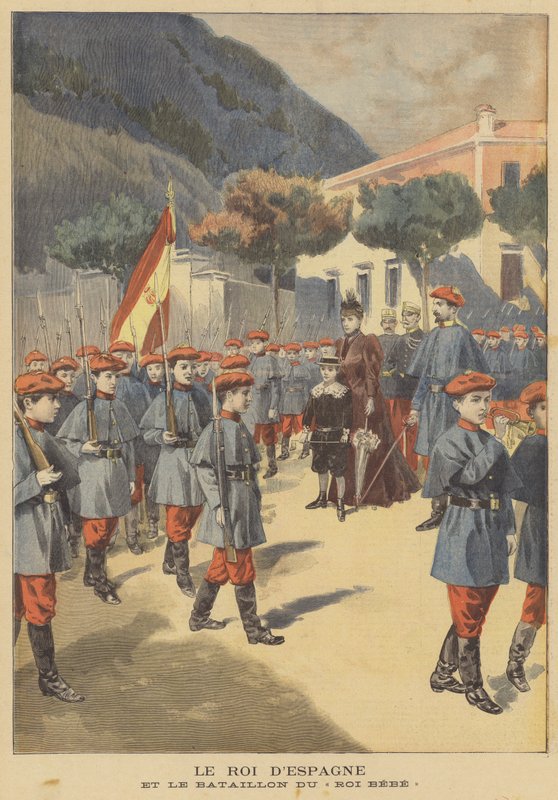 A spanyol király és a gyermekőrző zászlóalja alkotó: French School