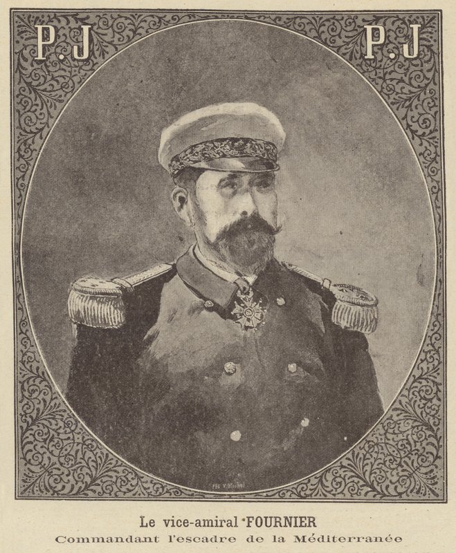 Fournier admirális, a francia haditengerészet mediterrán osztagának parancsnoka alkotó: French School