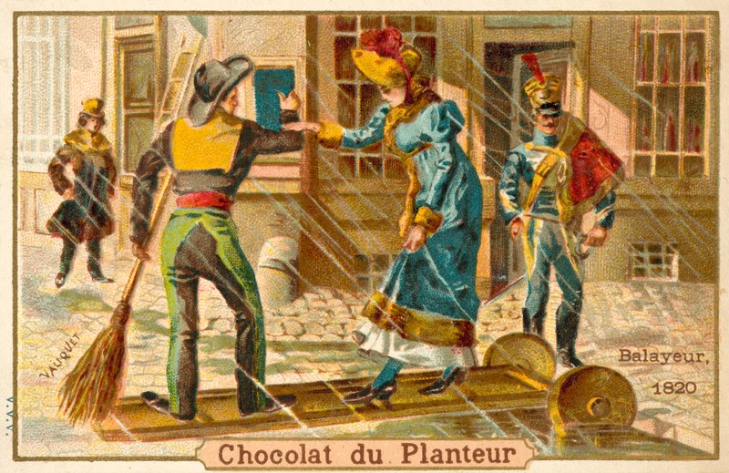 Nő gyaloghídon, 1820 alkotó: French School