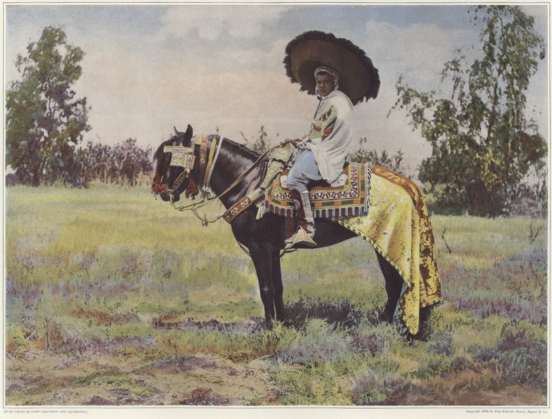Egy tunéziai személy lóháton alkotó: French Photographer