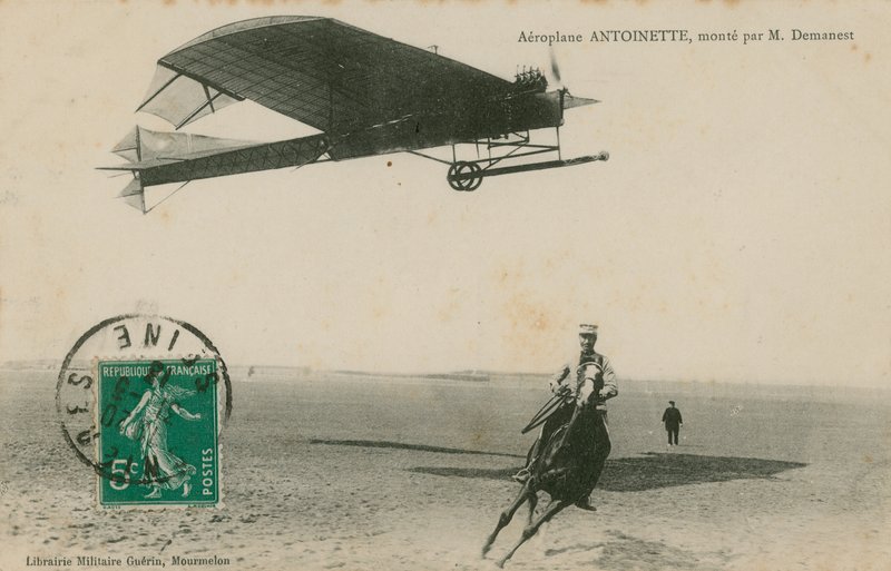 Az Antoinette repülőgépet M Demanest repült alkotó: French Photographer