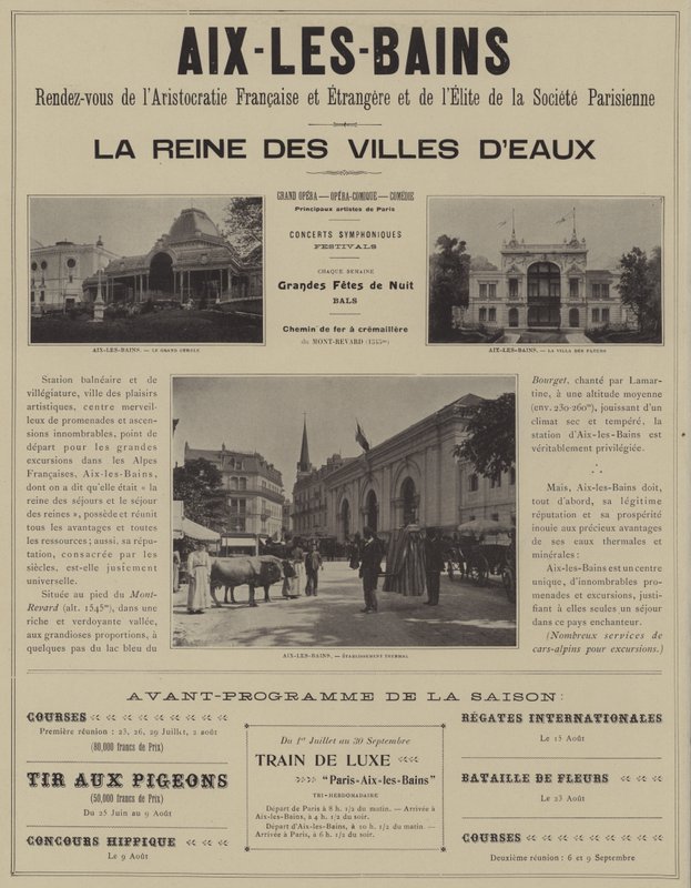 Aix-les-Bains, a francia és külföldi arisztokrácia és a párizsi társadalom elitjének találkozása (f/w fotó) alkotó: French Photographer