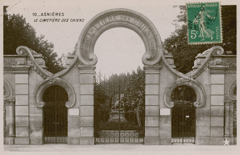 Asnieres, a kutyatemető. 1913-ban feladott képeslap. alkotó: French Photographer