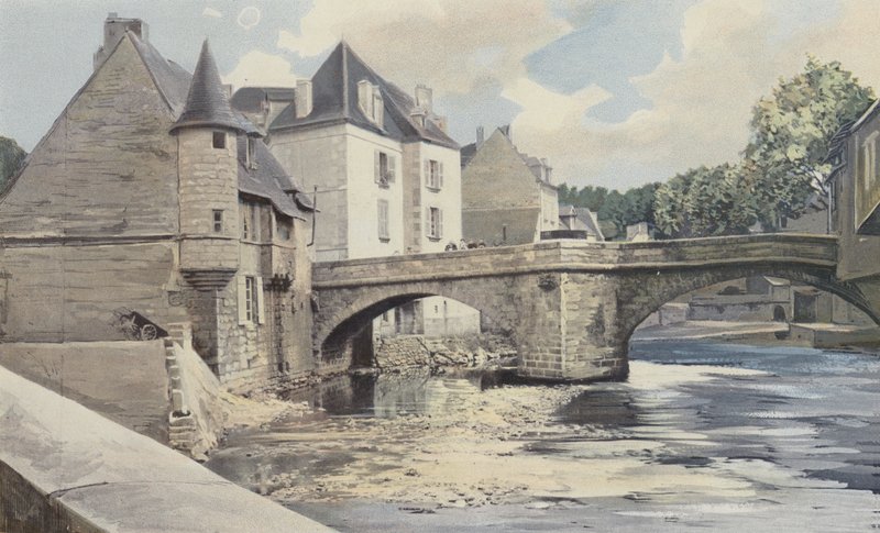 Aubusson, Pont de la Terrade, a Creuse-on, a folyásiránytól lefelé néző kilátás alkotó: French Photographer
