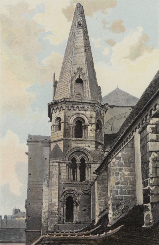 Auxerre, Saint-Eusebe templom, ÉNy-i kilátás (restaurálás előtt) alkotó: French Photographer