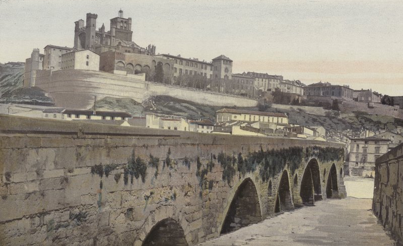 Beziers, Old Bridge és Saint-Nazaire-templom (egykori székesegyház) alkotó: French Photographer