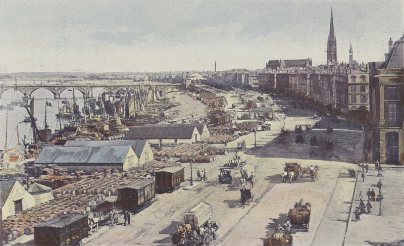 Bordeaux, Garonne hídja, Burgundia rakpartjai és vámhatóság alkotó: French Photographer