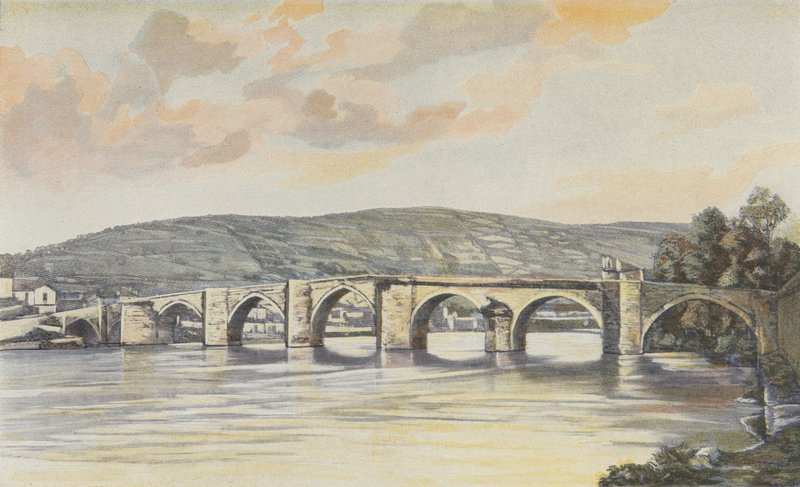 Cahors, Pont Neuf Complex (14. C), Kilátás a folyásiránnyal szemben a jobb parton alkotó: French Photographer