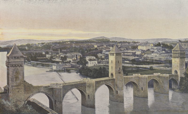 Cahors, Pont Valentre és kilátás a Lot bal partjára alkotó: French Photographer
