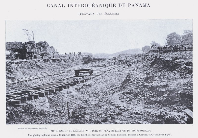 Panama óceánközi csatorna, zárművek (bw fotó) alkotó: French Photographer