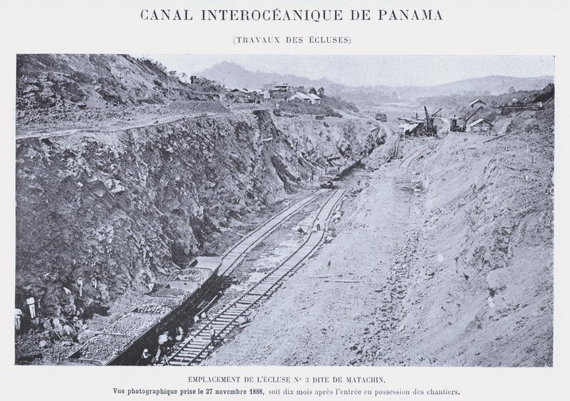 Panama óceánközi csatorna, zárművek (bw fotó) alkotó: French Photographer