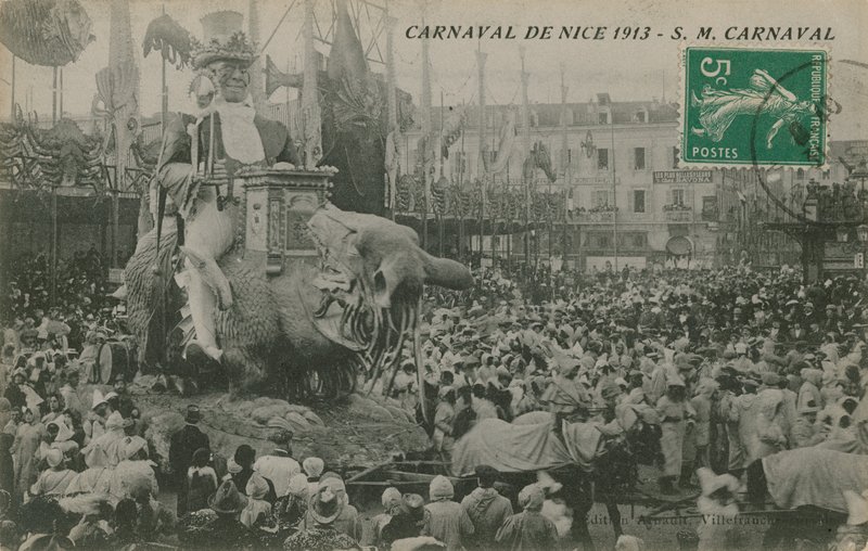 Carnaval de Nice 1913. 1913-ban feladott képeslap. alkotó: French Photographer