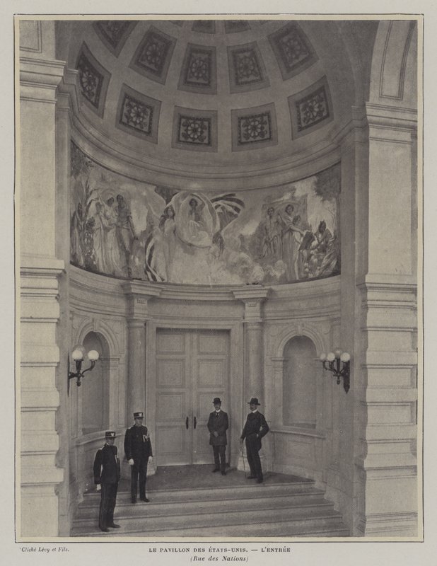 Bejárat az amerikai pavilonba, Exposition Universelle 1900, Párizs (f/w fotó) alkotó: French Photographer
