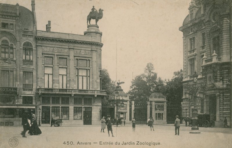 Az Anvers Állatkert bejárata. 1913-ban feladott képeslap. alkotó: French Photographer