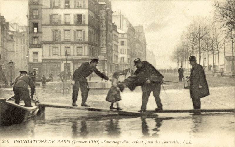 Párizs, Franciaország árvíz, 1910. január alkotó: French Photographer