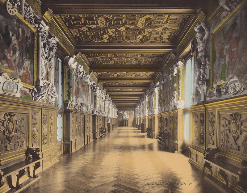 Fontainebleau: Galerie Francois Ier (színes fotó) alkotó: French Photographer