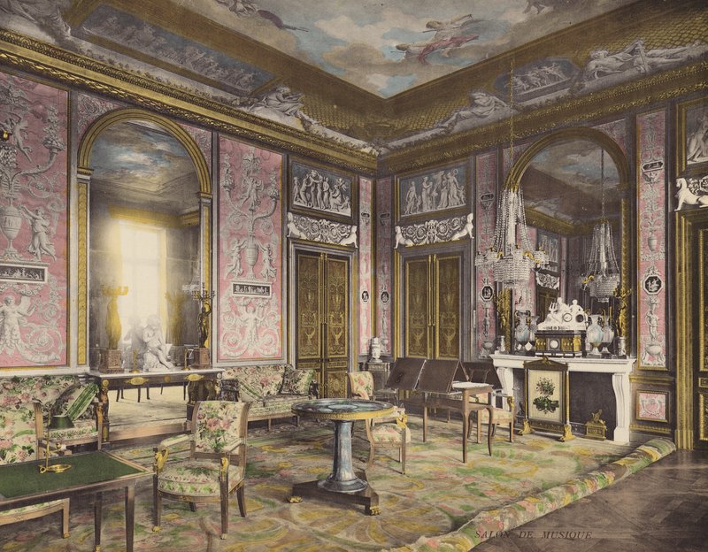 Fontainebleau: Salon de Musique (színes fénykép) alkotó: French Photographer