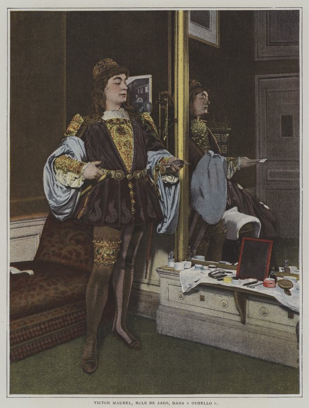Victor Maurel francia bariton, mint Iago Giuseppe Verdi Otello című operájában (színes fotó) alkotó: French Photographer