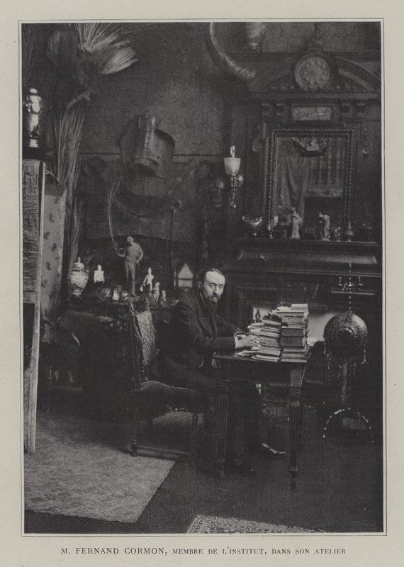 Fernand Cormon francia festő műtermében (színes litó) alkotó: French Photographer