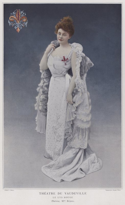 Gabrielle Rejane, mint Therese a Le Lys Rouge-ban (színes fotó) alkotó: French Photographer