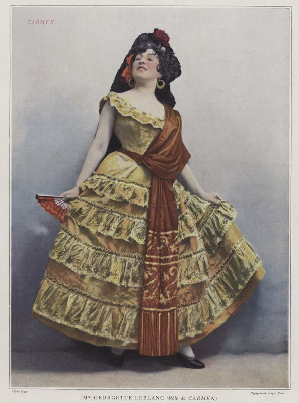 Georgette Leblanc mint Carmen, 1899 (színes fotó) alkotó: French Photographer