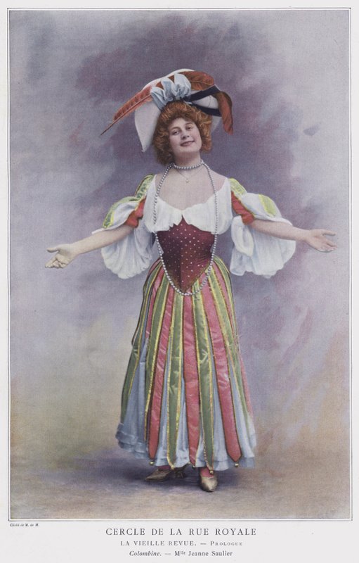 Jeanne Saulier Colombine szerepében a La Vieille Revue-ban (színes fotó) alkotó: French Photographer