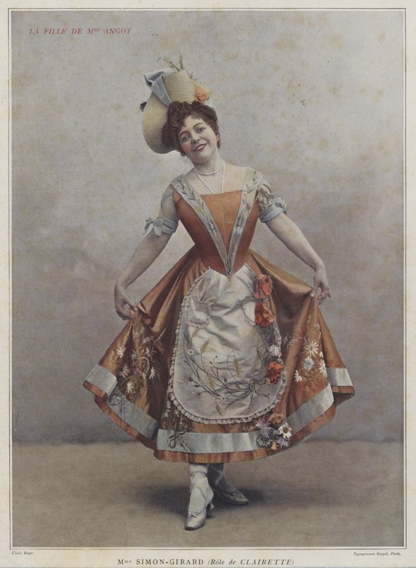 Juliette Simon-Girard Clairette szerepében a Madame Angot