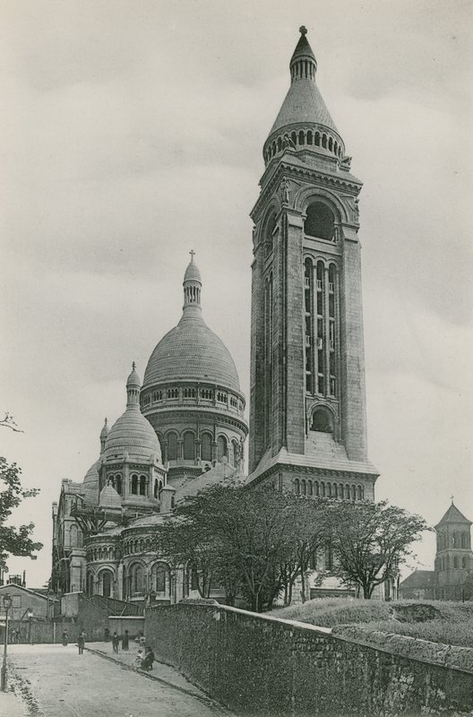 La Basilique du Sacre-Coeur, a Campanile, a Sacre-Coeur-bazilika és a Campanile (fotómetszet) alkotó: French Photographer