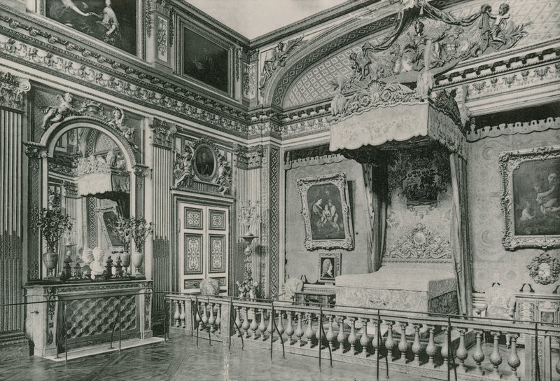 XIV. Lajos hálószobája, XIV. Lajos hálószobája (fotómetszet) alkotó: French Photographer