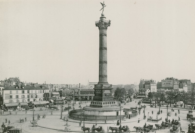 La Colonne de Juillet, Place de la Bastille, Július oszlopa, Bastille helye (fotómetszet) alkotó: French Photographer