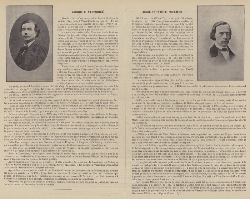 A párizsi kommün, Auguste Vermorel, Jean-Baptiste Milliere (f/w fotó) alkotó: French Photographer