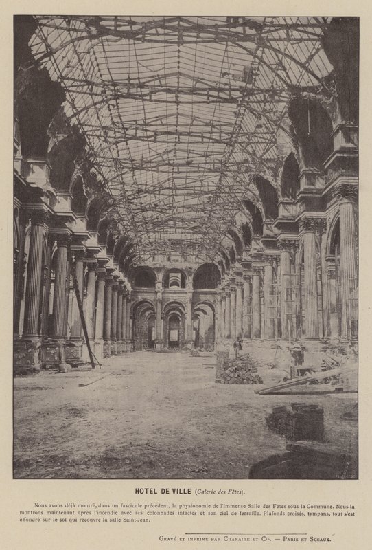 Párizs kommün, Hotel De Ville, Galerie des Fetes (f/w fotó) alkotó: French Photographer