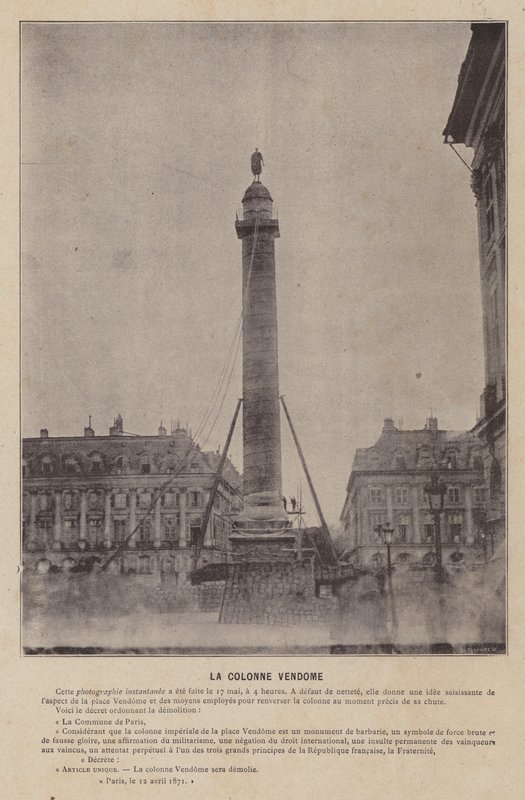 A párizsi kommün, La Colonne Vendome (f/w fotó) alkotó: French Photographer