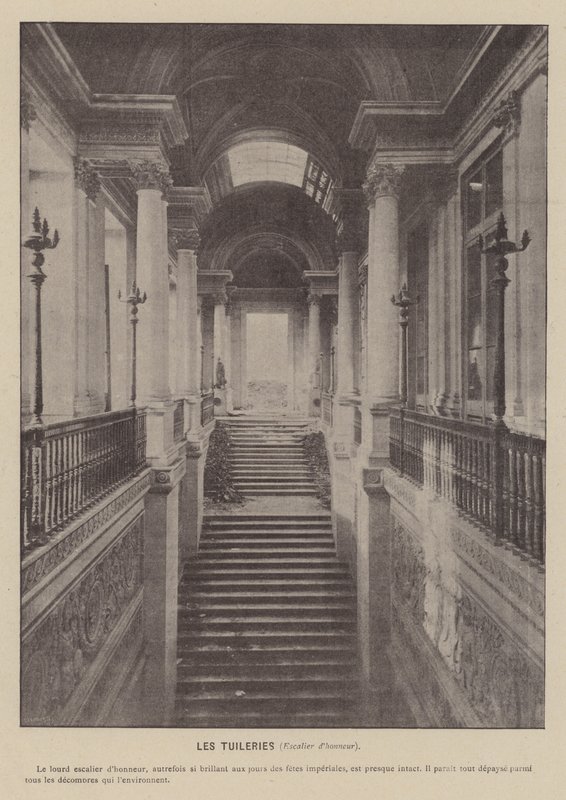 A párizsi kommün, a Tuileriák, a fő lépcsőház (f/w fotó) alkotó: French Photographer