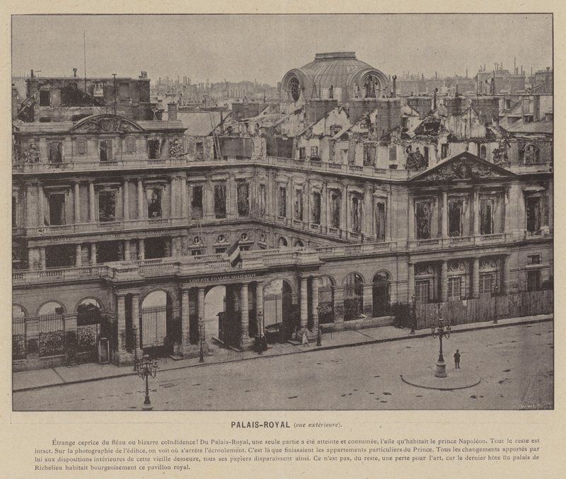 A Párizsi Kommün, Palais-Royal, külső nézet (f/w fotó) alkotó: French Photographer