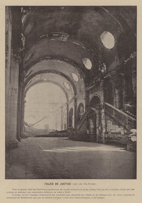 Párizs Kommün, Palais De Justice, Salle des Pas-Perdus (f/w fotó) alkotó: French Photographer