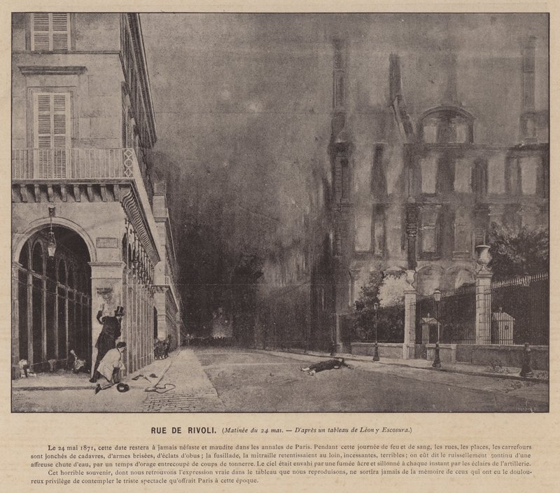 Párizs kommün, Rue De Rivoli, május 24-i matiné (f/w fotó) alkotó: French Photographer
