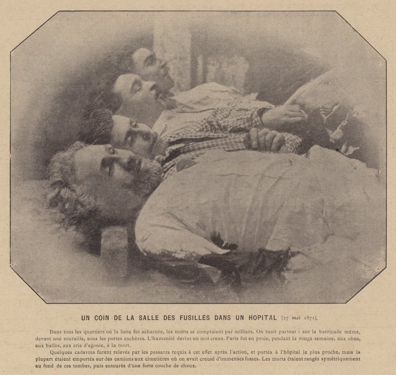 A párizsi kommün, egy kórház fegyverszobájának sarka, 1871. május 27. (f/w fotó) alkotó: French Photographer