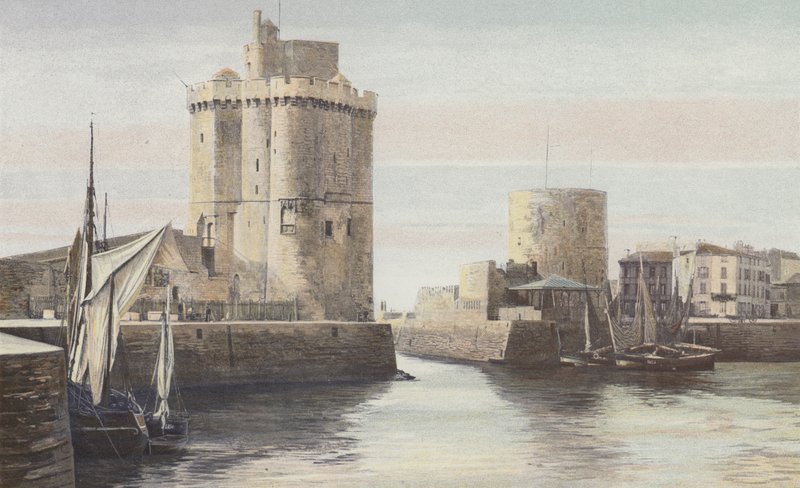 La Rochelle, bejárat a kikötőbe, Tour Saint-Nicolas, Tour de la Chaine alkotó: French Photographer