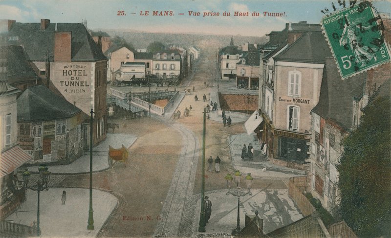 Le Mans - kilátás az alagút tetejéről. 1913-ban feladott képeslap. alkotó: French Photographer