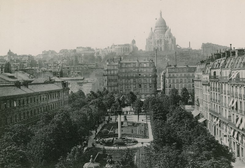Le Square dAnvers et le Sacre-Coeur, Antwerps tér és a Sacre-Coeur (fotómetszet) alkotó: French Photographer