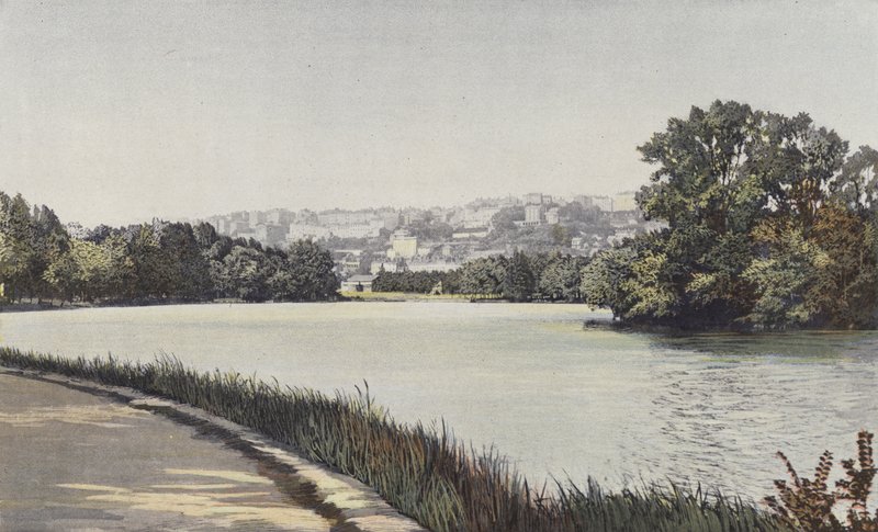 Lyon, Coteau de la Croix-Rousse, Kilátás a tóra a Parc de la Tete-dOrból alkotó: French Photographer