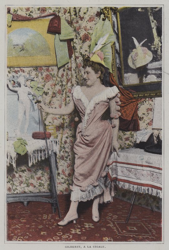 Mademoiselle Gilberte, a párizsi La Cigale francia énekesnője (színes fotó) alkotó: French Photographer