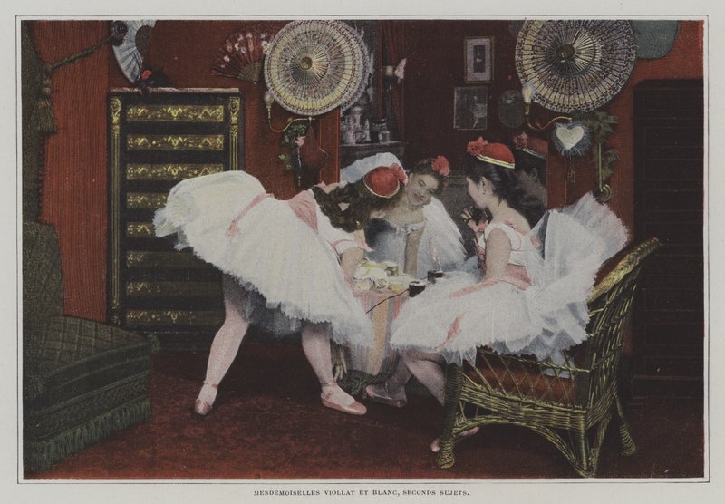 Mademoiselle Viollat ​​és Mademoiselle Blanc, második alany (színes fotó) alkotó: French Photographer
