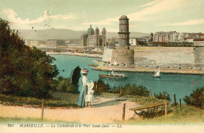 Marseille, a katedrális, a Saint-Jean erőd alkotó: French Photographer