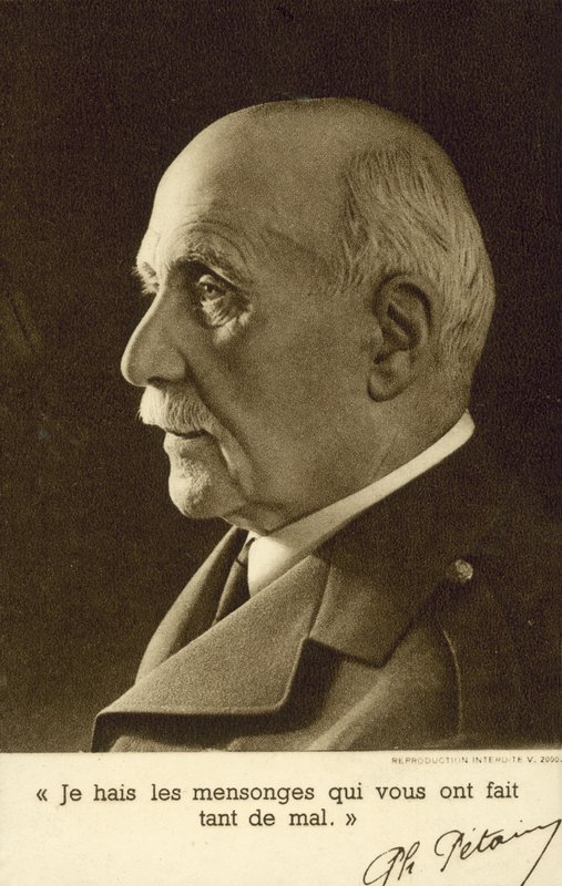 Philippe Petain marsall, francia katona és a Vichy France háborús vezetője (f/w fotó) alkotó: French Photographer
