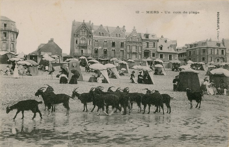 Mers - a strand egy része. 1913-ban feladott képeslap. alkotó: French Photographer