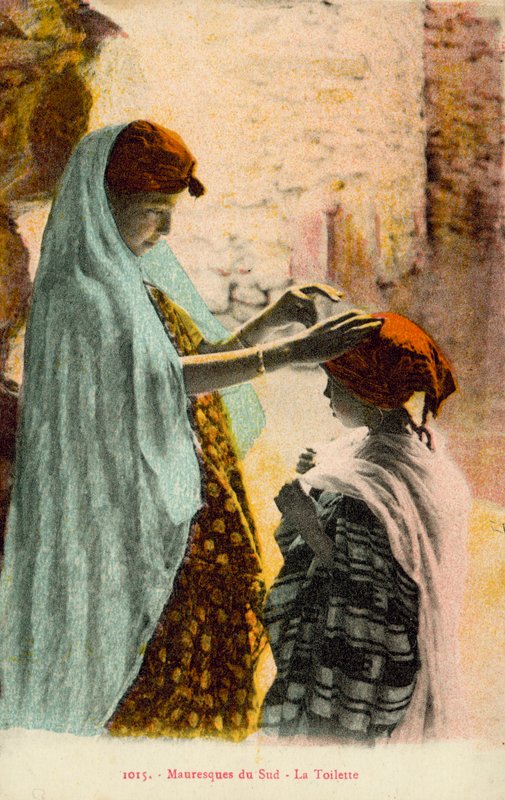 Muszlim nő és gyermek (színes fotó) alkotó: French Photographer