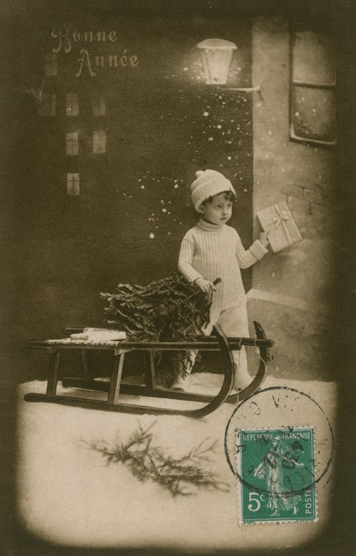 Újévi üdvözlőlap, 1913-ban küldték alkotó: French Photographer